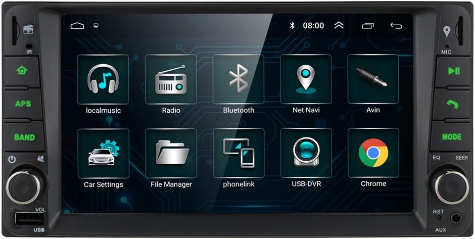 Ossuret Double Din Universal Car GPS Navi Android 9.0 Car Stereo Radio Fit for Toyota RAV4/Prado/Vios/Hilux Support CAM-in FM USB DVR OBD2 TPMS DAB+