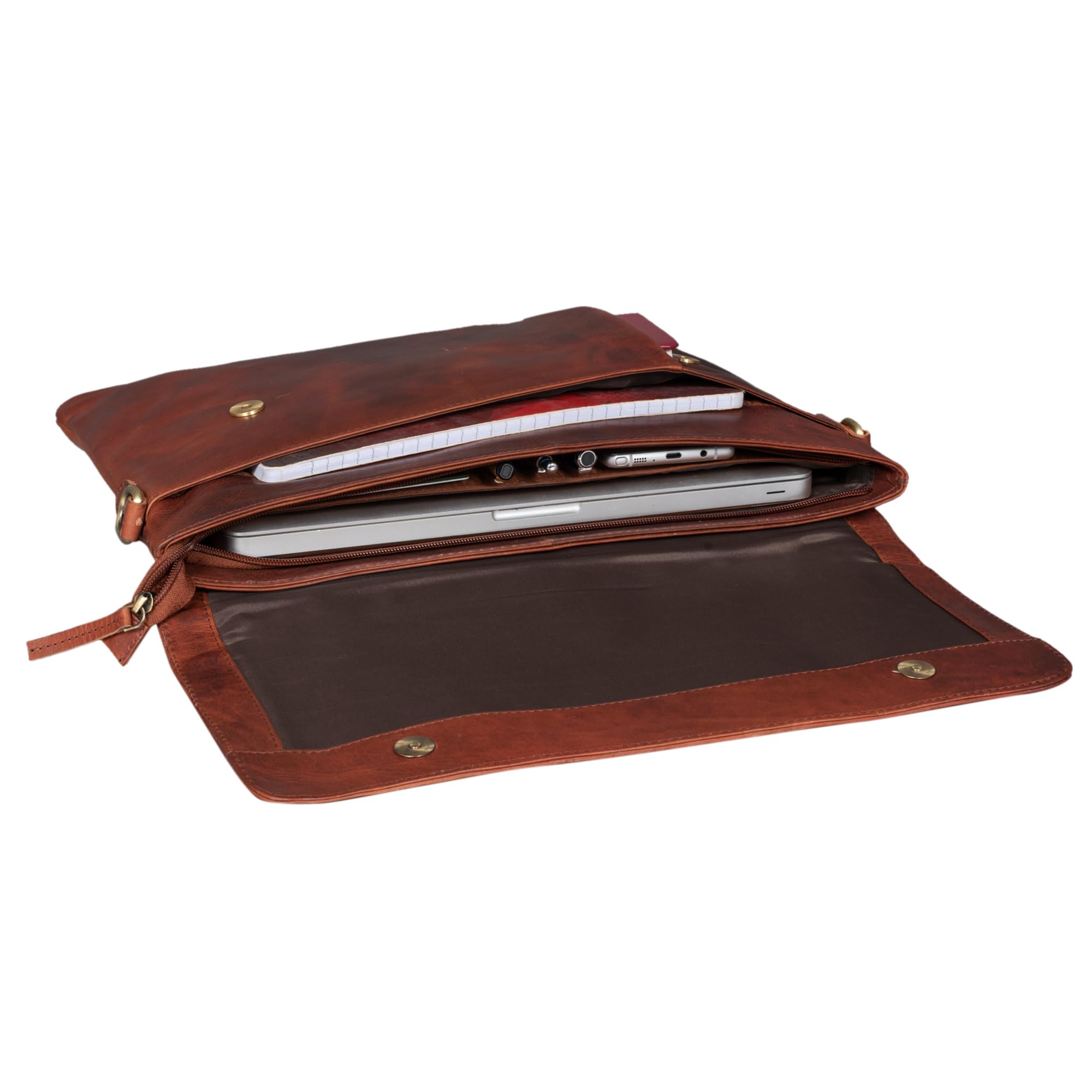 STILORD "Parker" Teczka biznesowa skórzana skórzany pokrowiec na laptopa na MacBook pokrowiec Slim Aktówka Teczka konferencyjna Organizer na dokumenty A4 Kolor:porto - koniak