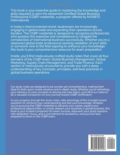 CGBP Exam ExamFOCUS Study Notes & Review Questions for the Global Business Professional