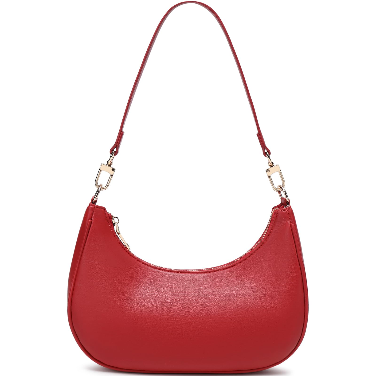 Women's Shoulder Bags Cute Hobo Purses Vintage Handbags with Zipper Lightweight Underarm for Dating Shopping Gift (Red)