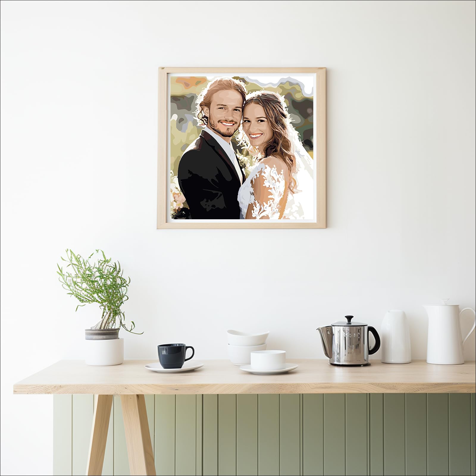 KURUMi 24/36/48 Colori – Kit Personalizzato per Dipingere con i Numeri per Adulti, Trasforma la Tua Foto in Quadri da Dipingere Numerati Unici: Famiglia, Animale Domestico o Persona Cara