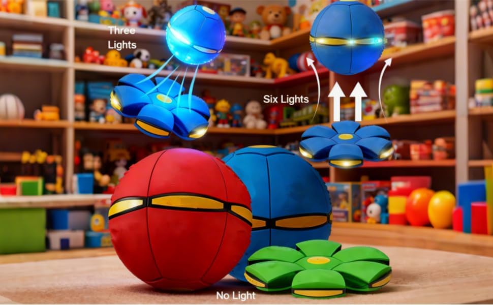 Miniatura 5 de Bola mágica, bola mágica que rebota, transformada emergente interactiva, interacción entre padres e hijos, con 6 luces (rojo)