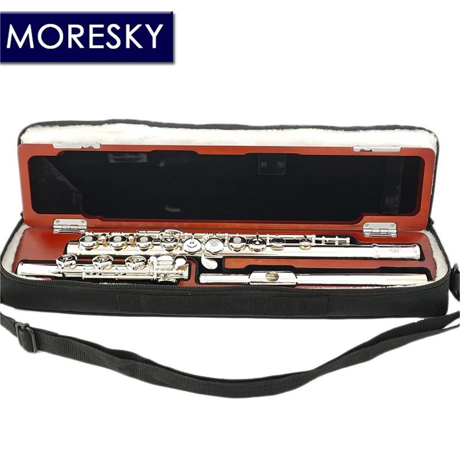 Flauto Traverso MORESKY Flauto Con Corpo In Argento A 17 Fori Aperti Tono C Modello Professionale