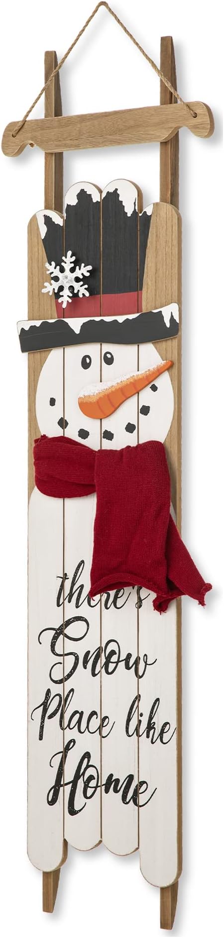 Rustic Farmhouse Style Hanging Welcome Wooden Christmas Porch Sign, 42"H, Snowman (JK43754)