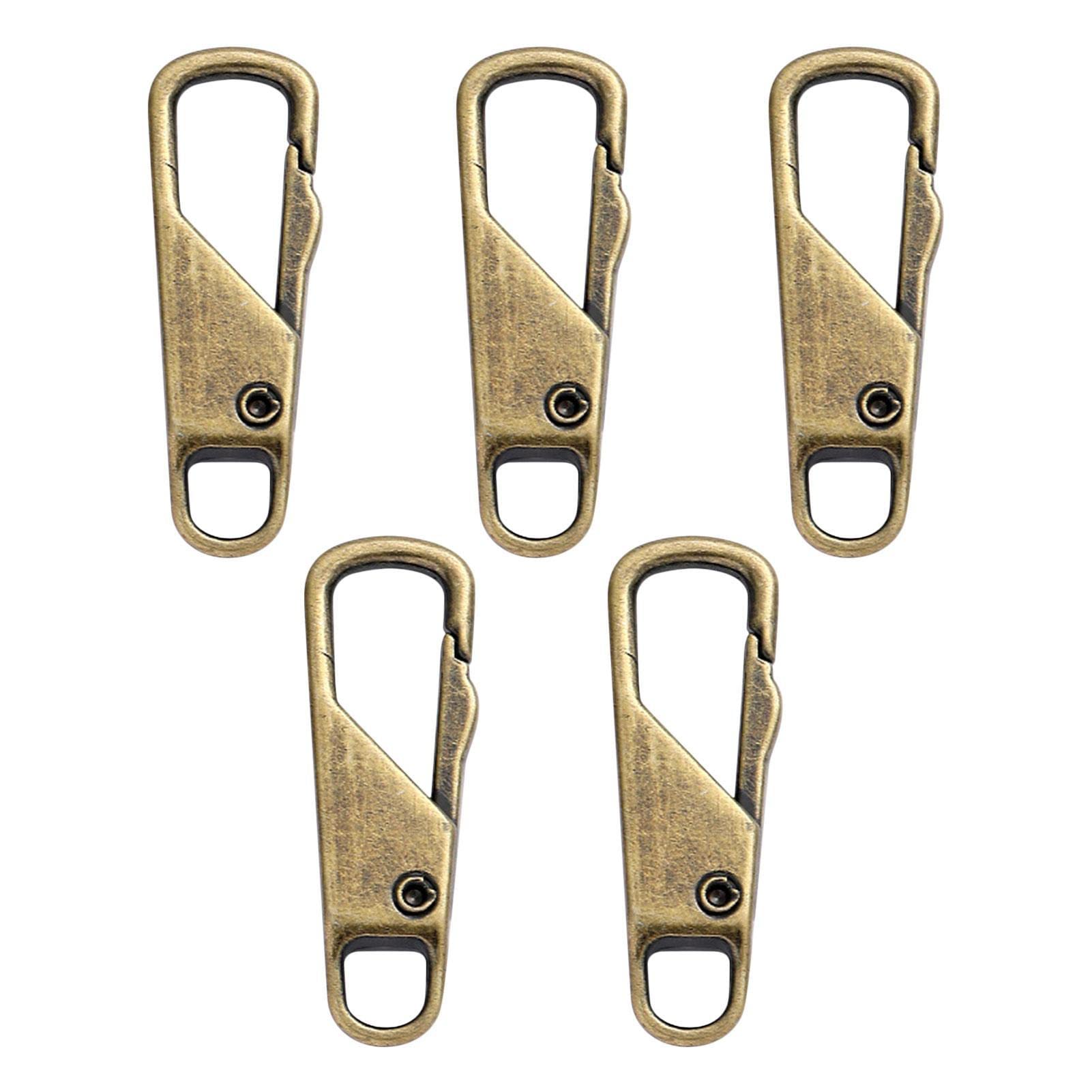GIMOCOOL 5PCS Zipper Pull Replacement,Detachable Metal Zipper Puller Zip Slider Extender Handle Mend Fixer, Zipper Extender Handle Zip Slider Extender for Backpacks Boots Jacket Handbags Coat