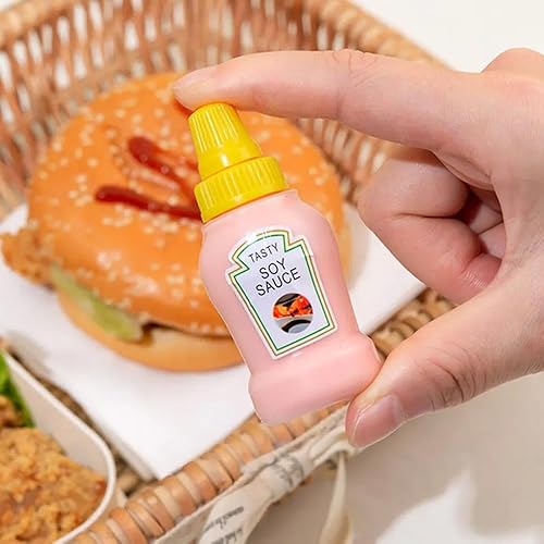 Miniatura 6 de 24 botellas de salsa de tomate, botellas exprimibles para condimentos, botellas de plástico para salsas, contenedor de aderezo de ensalada, tomate,