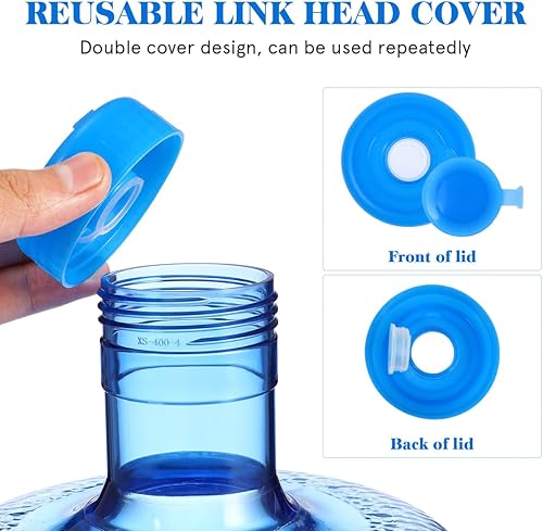 Miniatura 4 de Botella de agua portátil de 2 galones con asa, jarra de agua de gran capacidad, jarra motivacional reutilizable grande para acampar, deportes al