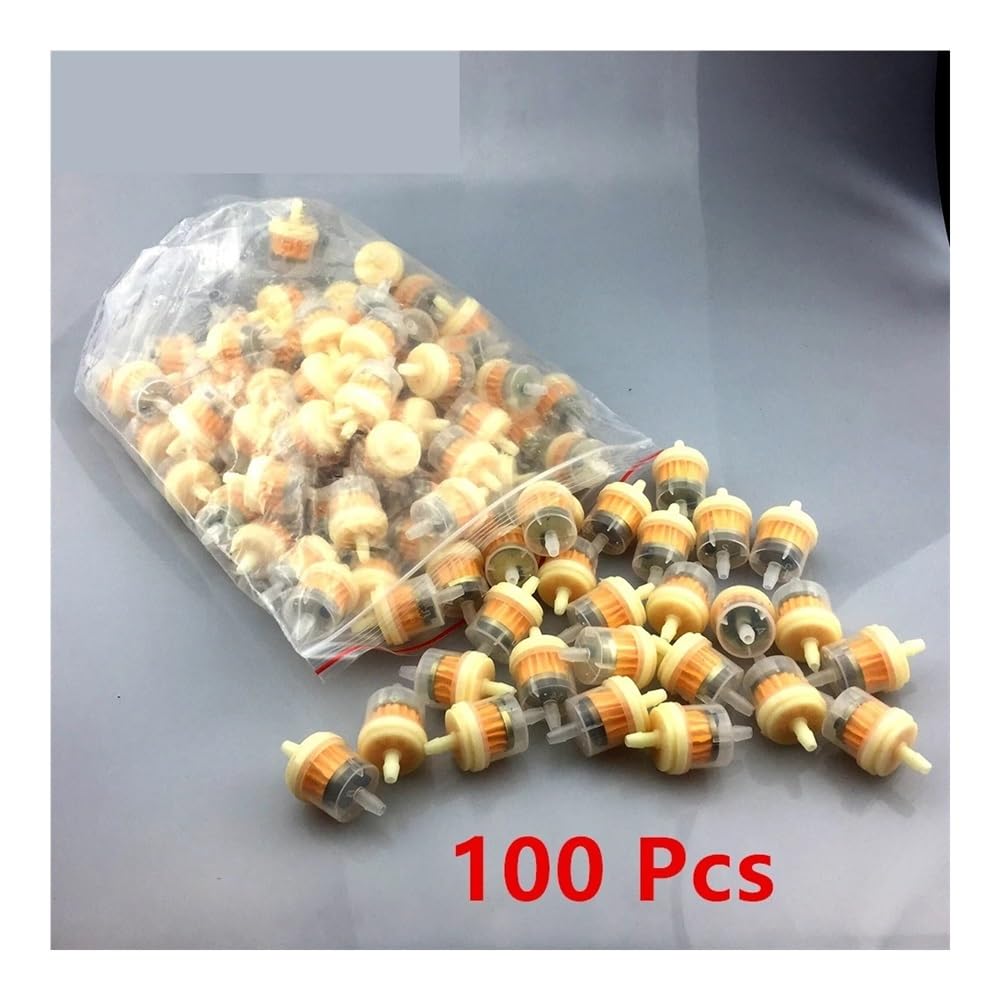 autopartes 100 filtros de combustible universales de gasóleo for 50 cc, 70 cc, 90 cc, 110 cc, cc y 250 cc, for ATV, motos de cross, karts, scooters, motocicletas y coches.(100 pieces)