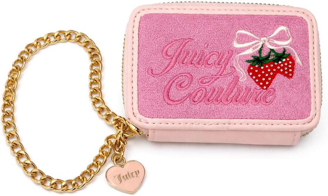 Juicy Couture Retro Square Zip Card Case Zip Around Wristlet