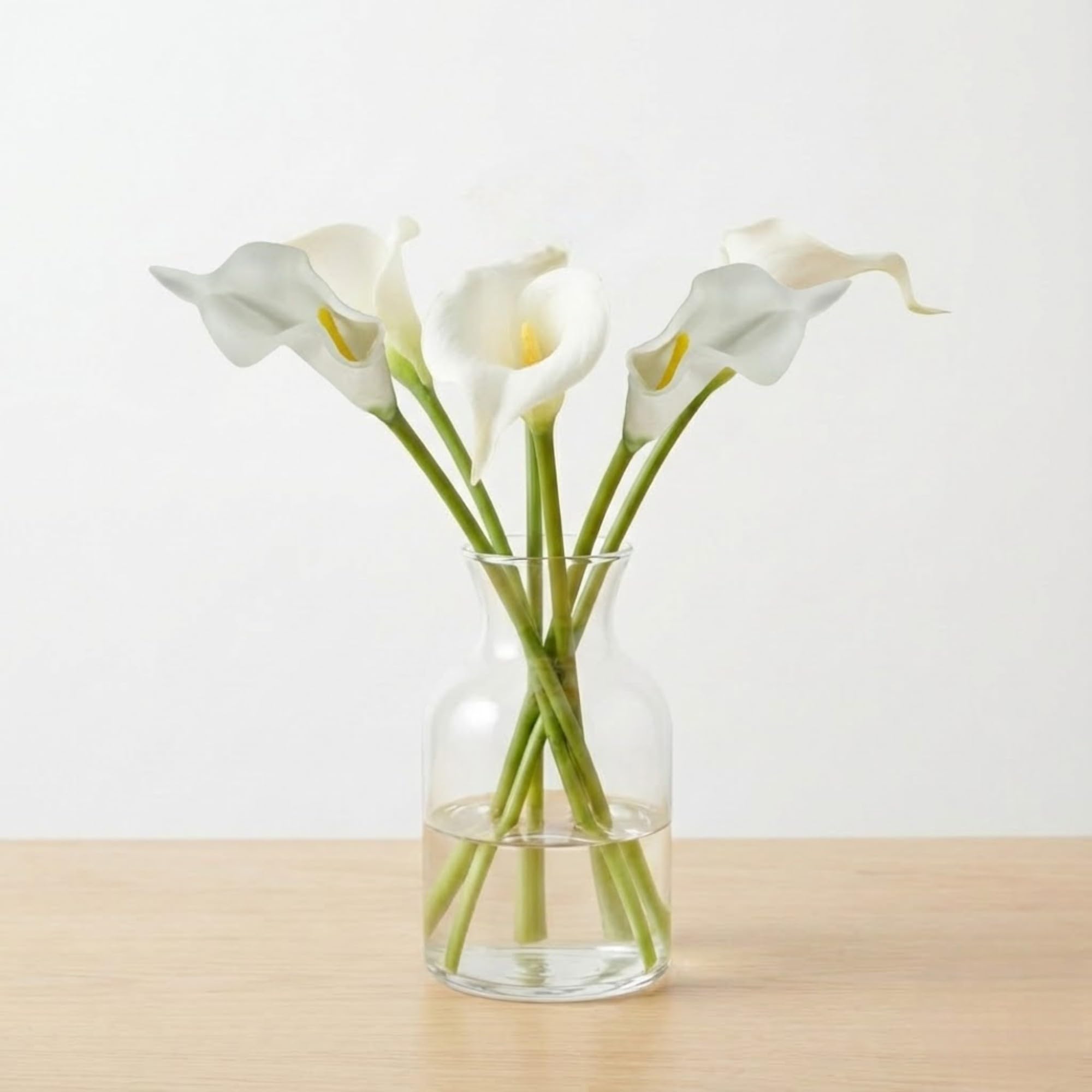 Elegant Artificial Calla Lily Flower Stick | Realistic & Long-Lasting Faux Lily Stem for Home Office Wedding Party Decoration | Durable & Easy to Arrange Floral 5 Sticks (White)-image-29