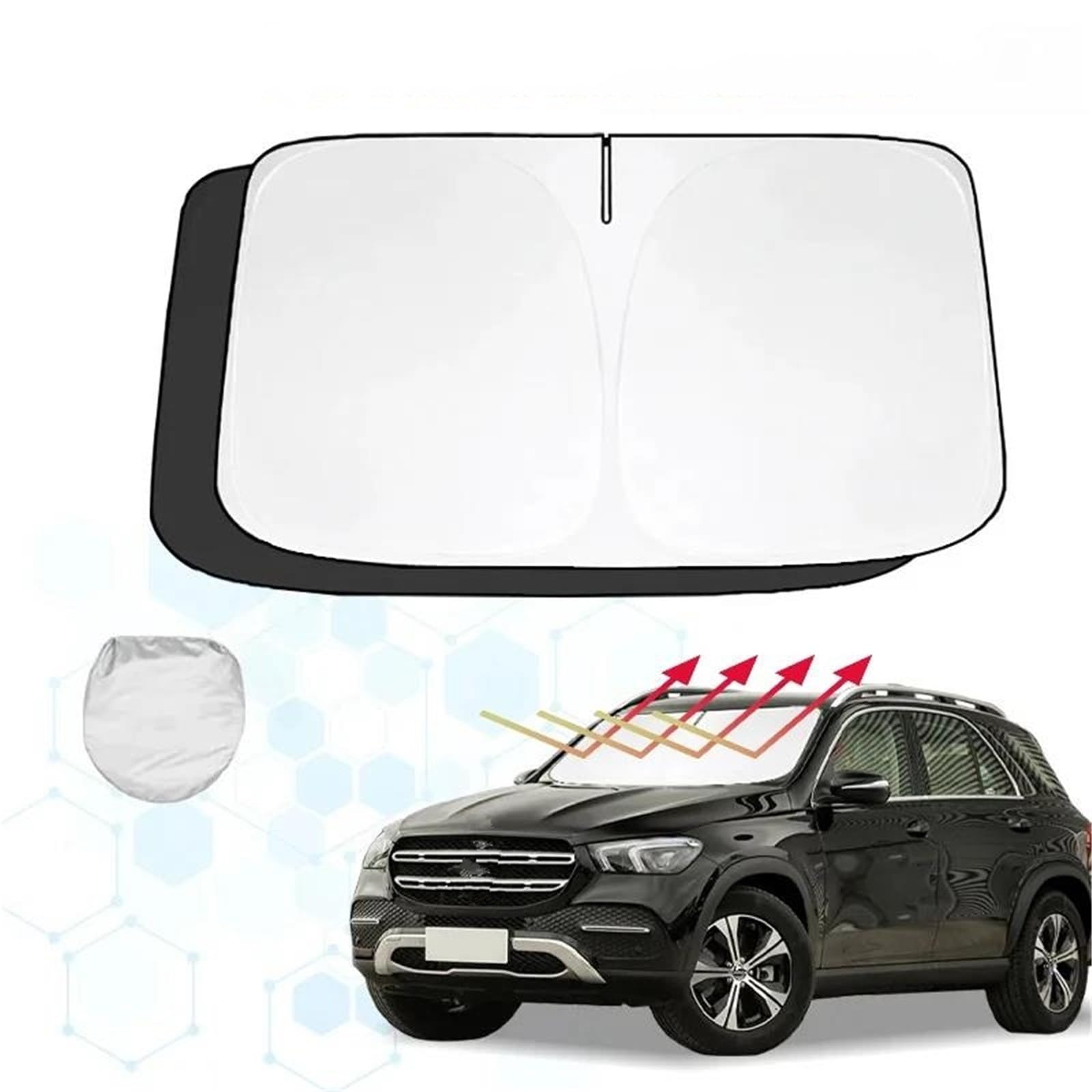 Parasol Accesorios Coche Parasol Interior Parabrisas Bloques Protector Visera UV Plegable para Benz GLE350 450 W166 W167 Visera