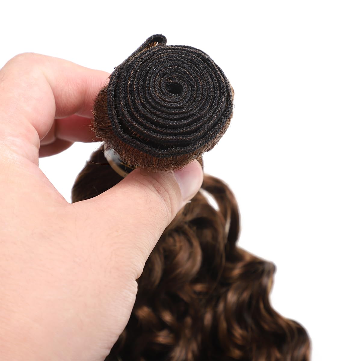 Hair Echthaar Tressen Lockig zum Einnähen Extensions Braunes Haar 4# Virgin Hair Weave Human Hair Bundles Curly 100g/pc 26inch/65cm