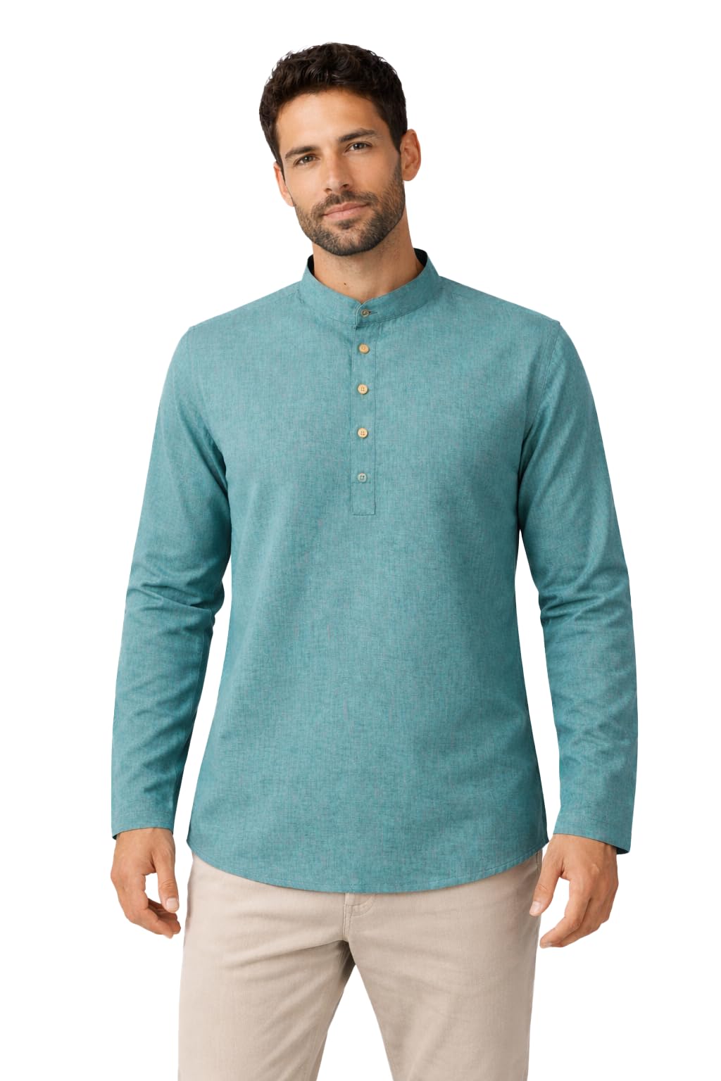 latest chikan Men’s Short Kurta | Hip Length Casual Kurta for Men | Cotton Blend Straight Fit Kurta with 4 Button Placket | Ethnic Wear for Daily Use-picture-23