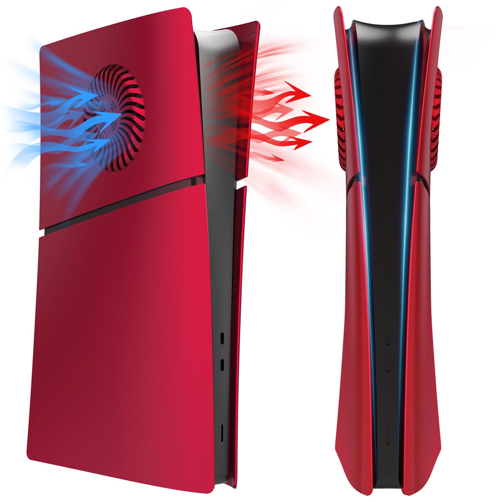 Façades pour PS5 Slim Digital Edition Plaques pour PS5 Slim avec aérations de Refroidissement ABS Anti-Rayures Anti-poussière Coque de Protection de Rechange pour Playstation 5 Slim