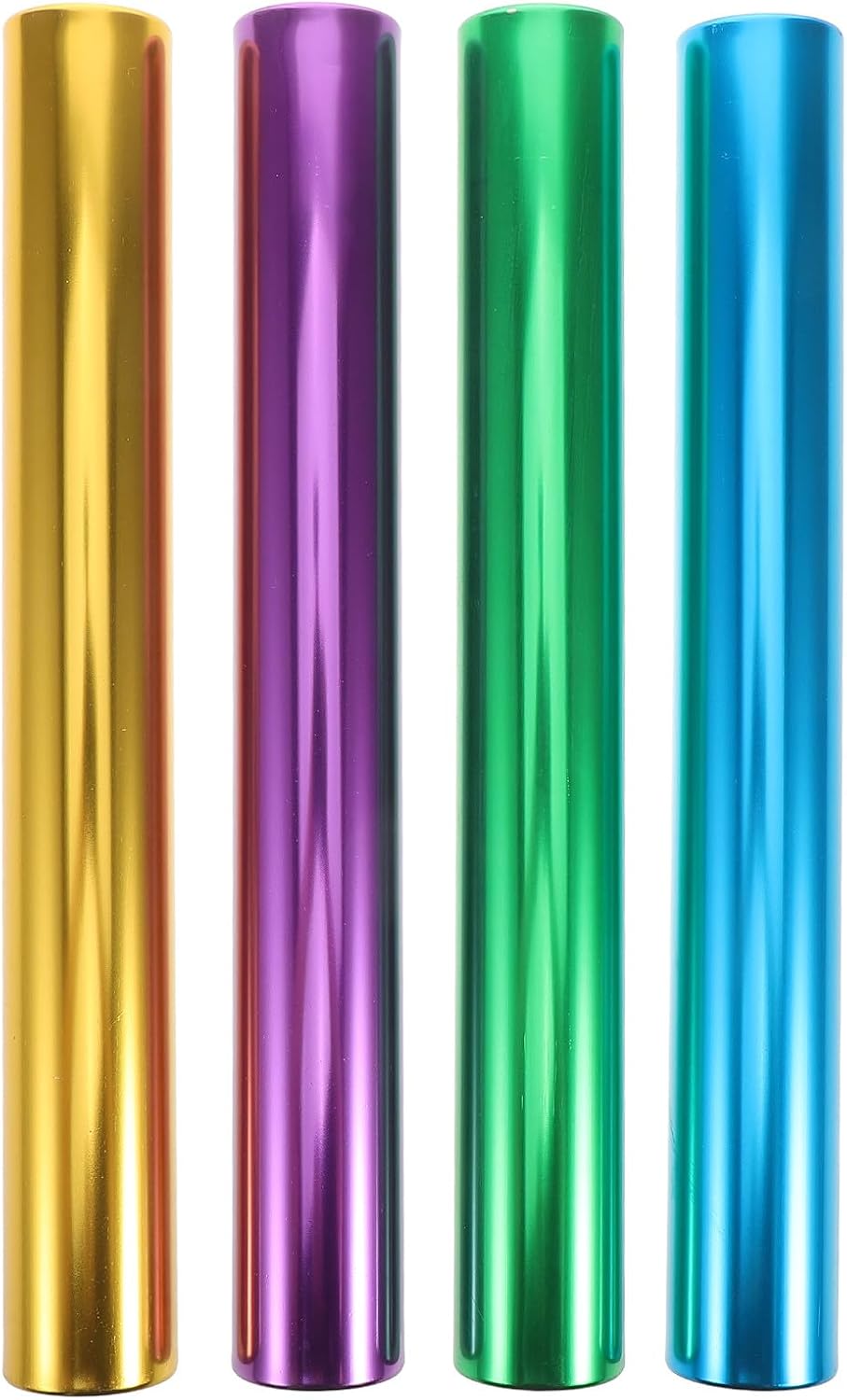 4pcs Aluminum Alloy Relay Sticks for Running Race, 38mm Diameter Metal with Smooth Edges, Lightweight Track Racing Sticks for School Competitions and Team Training