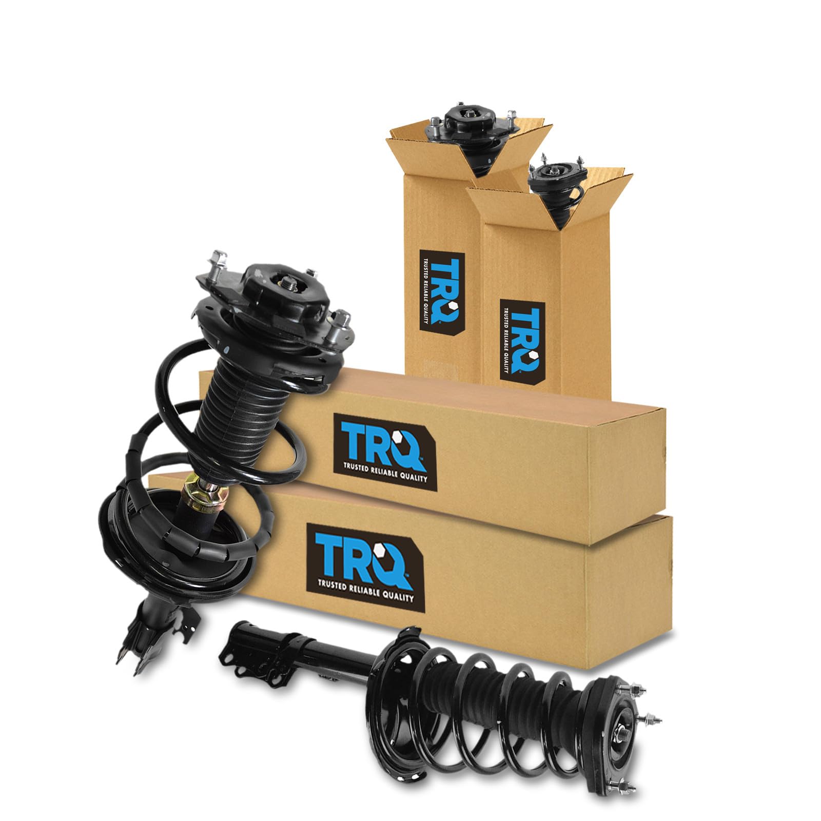TRQ Front and Rear Strut &amp; Coil Spring Assembly Set Driver &amp; Passenger Sides Compatible with 04-06 Lexus RX330 07 RX350 04-07 Toyota Highlander