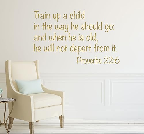 Miniatura 5 de Religious Quote Proverbs 22:6 - Vinilo adhesivo para pared, con texto en inglés "Train Up a Child in The Way He Should Go", para decoración del
