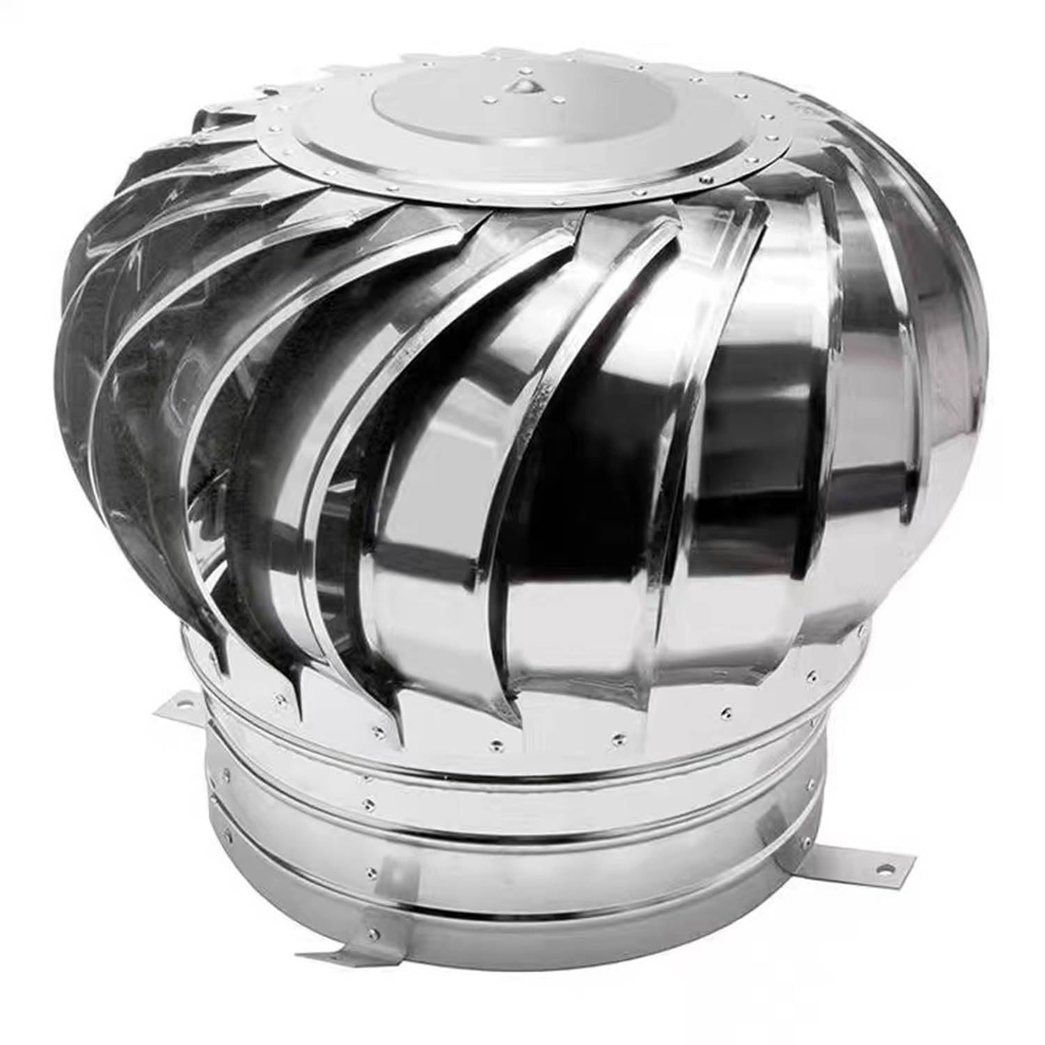 WOTZOV Roof Wind Turbines Cap Vent Roof Ventilator Outdoor Round Vent Cover Ventilation Exhaust Covers All Purpose Chimney Cowl/400Mm/15.7"，110Mm/4.3