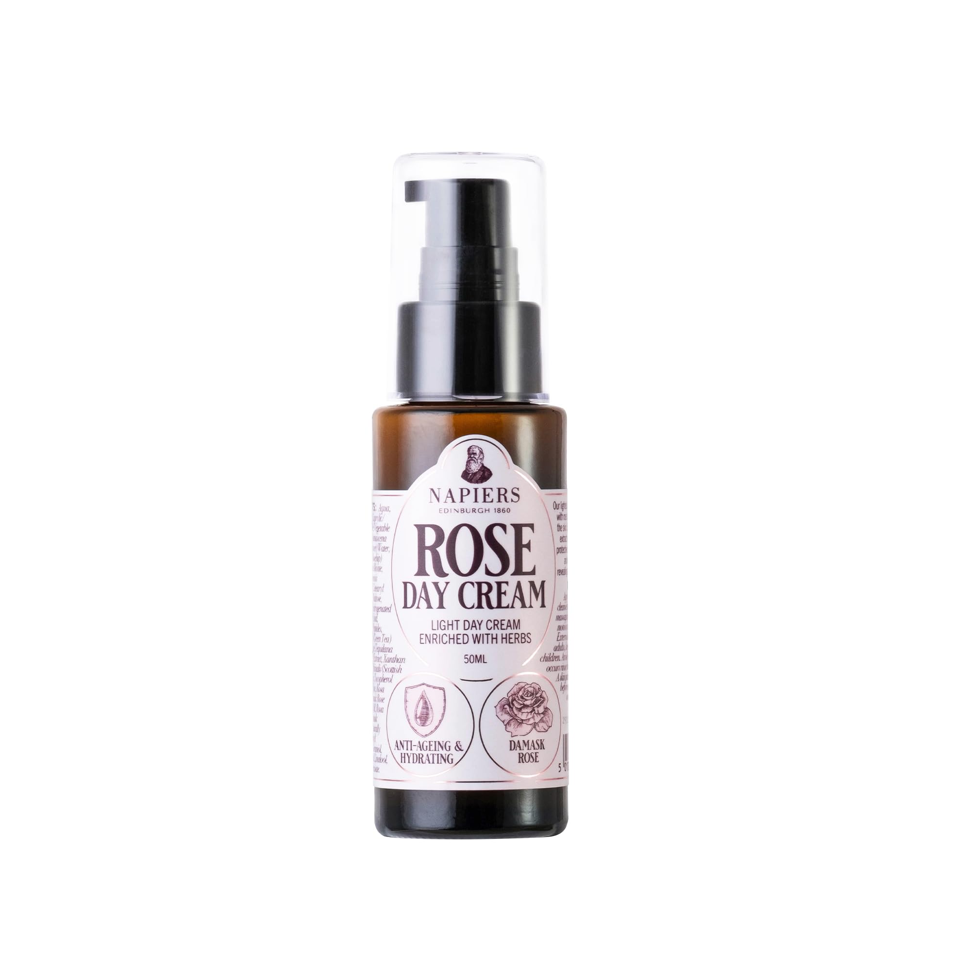 Napiers Rose Day Cream, Hydrating & Anti-Ageing Face Moisturiser with Rosehip & Green Tea