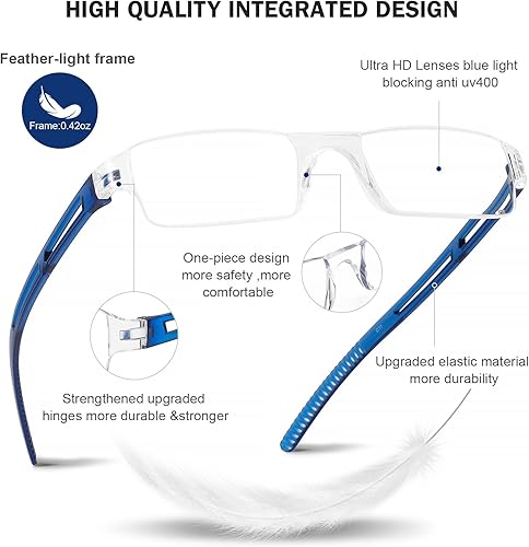 Vista 24 de Paquete de 5 lentes de lectura de computadora con bloqueo de luz azul para lectores, con filtro antirreflejante A-5 Pack Mix