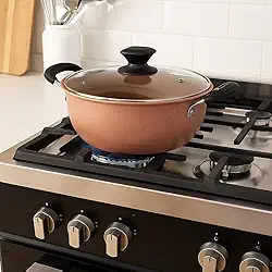 Panela redonda antiaderente em aço carbono com tampa e cesto para frituras