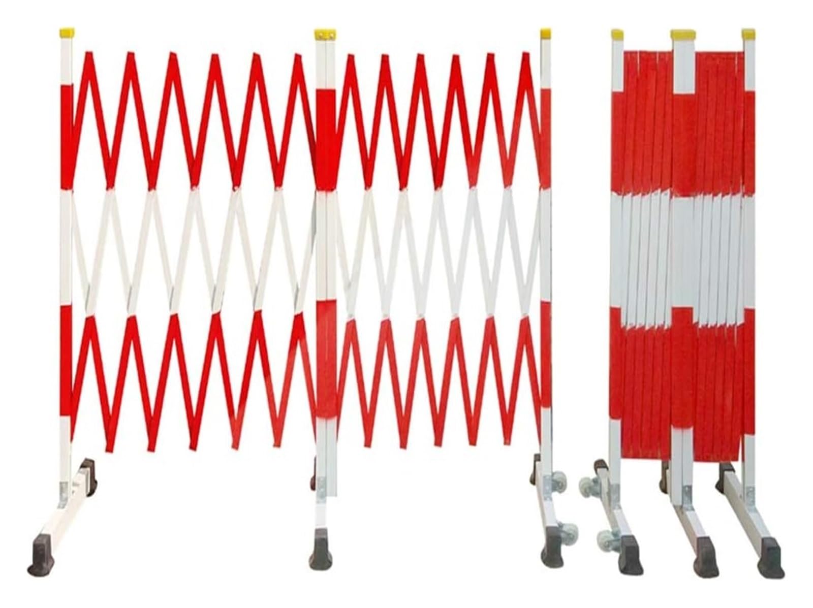 Barrera de tráfico metálica retráctil - Valla de Seguridad móvil portátil, 1,2 x 8 m, Control de Acceso Industrial y solución eficaz para la gestión de multitudes, sistem