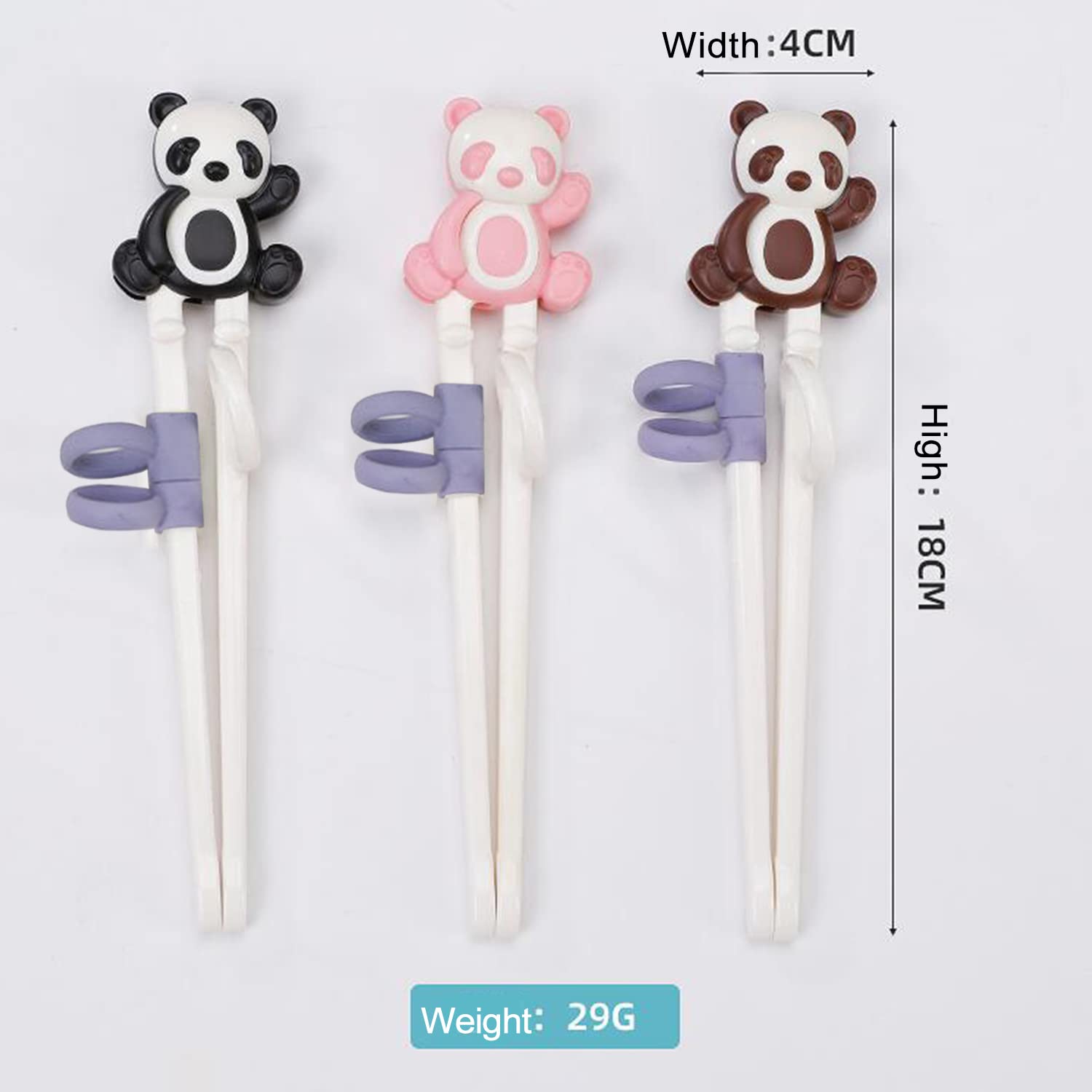 Training Chopsticks 3 Pairs for Kids Cute Animal Panda Shape Children Learning Chopsticks helper Non-slippery Reusable and Dishwasher Safe (Panda) — Amazon image 4