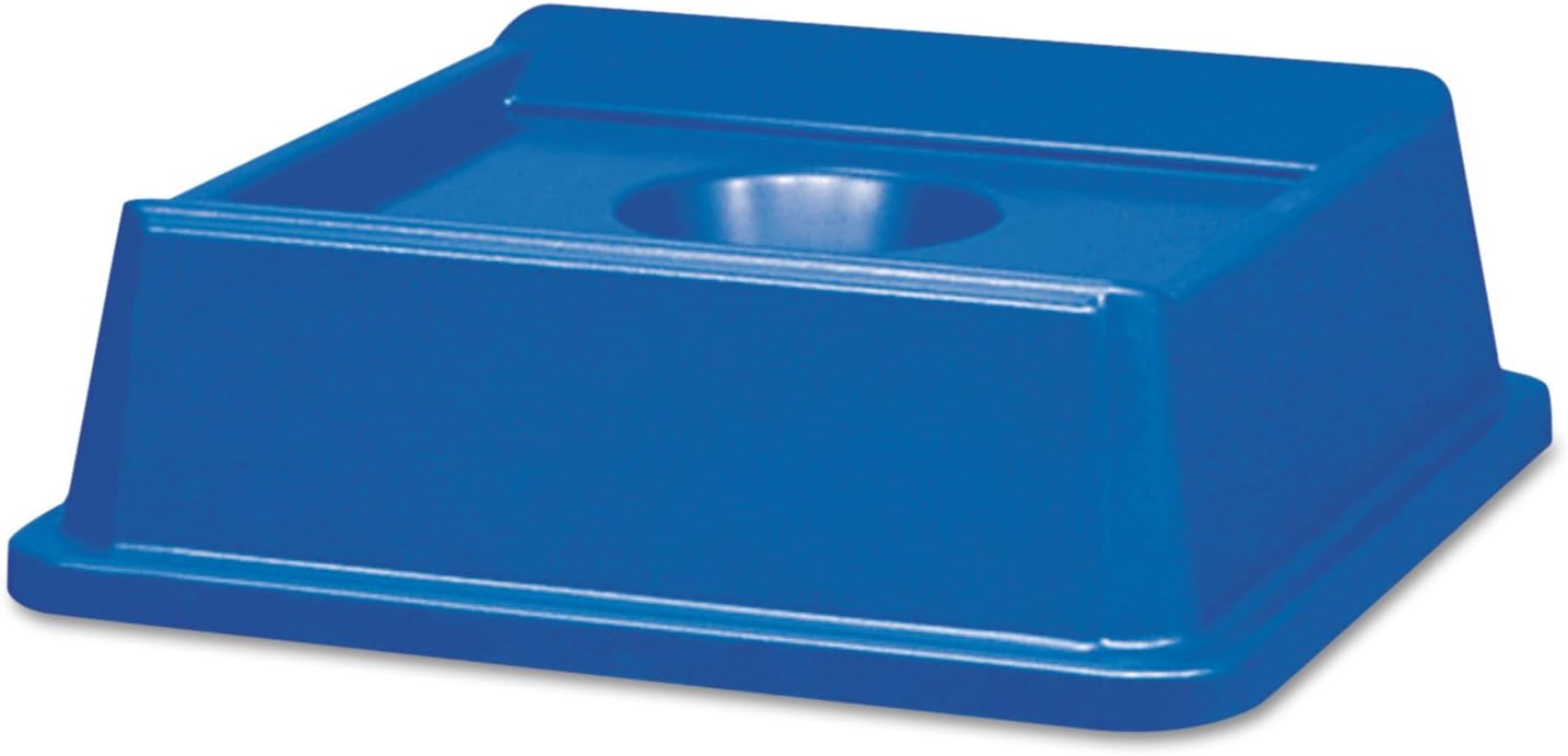 Rubbermaid 2791BLU Untouchable Bottle & Can Recycling Top, Square, 20 1/8 x 20 1/8 x 6 1/4, Blue