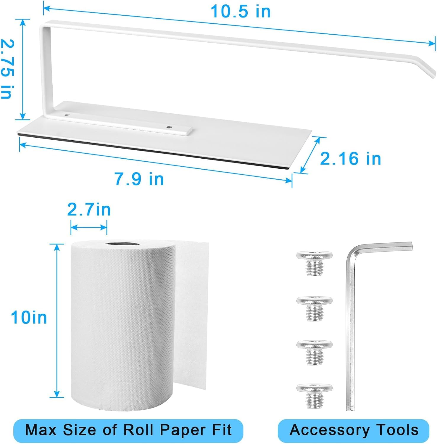 OrganizeMee Soporte magnético para toallas | Portarrollos de papel de aluminio para cocina, soporte para toallas de papel de plástico | Organizador multiusos | Se puede pegar al refrigerador, horno
