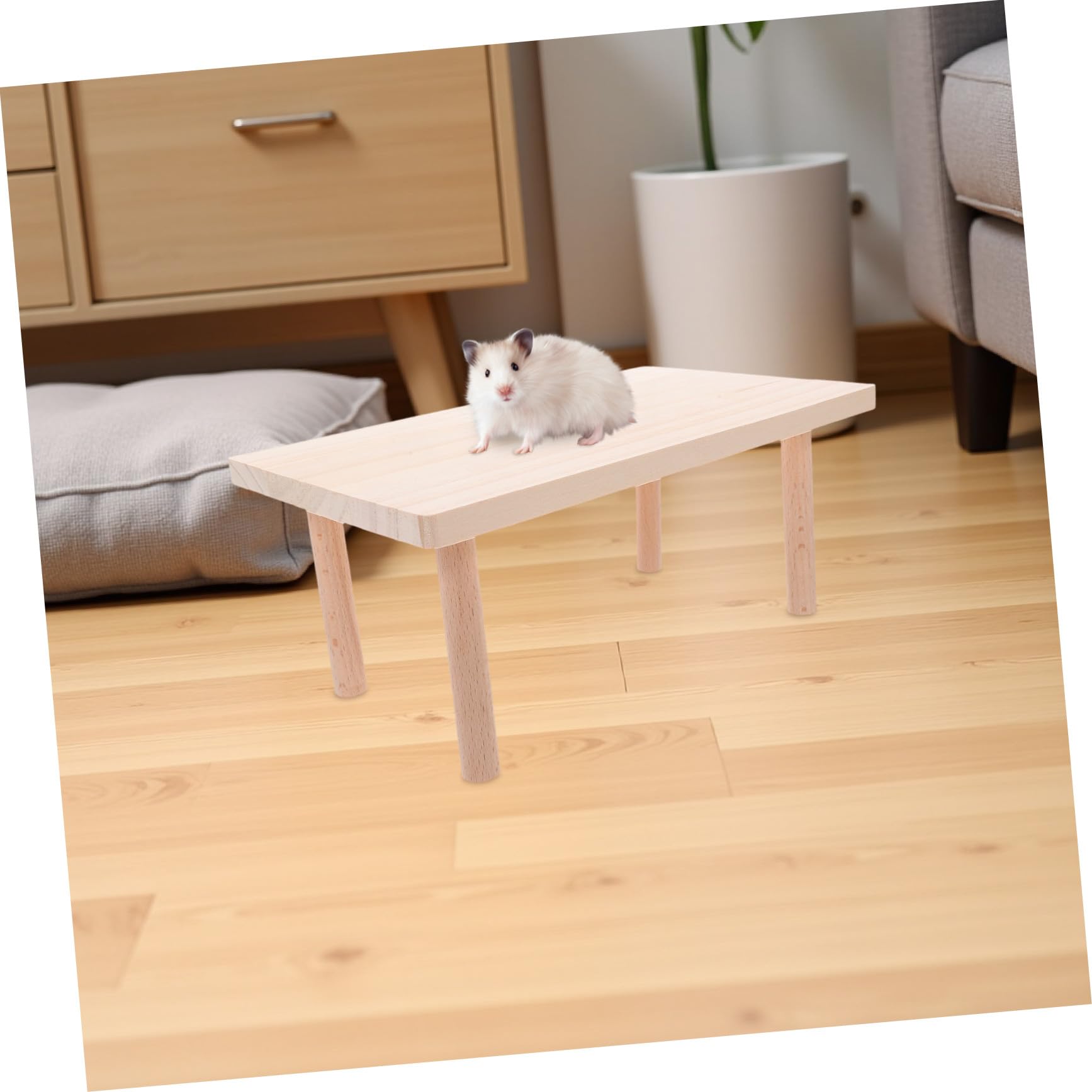 UPKOCH 2 Stück Holzplattform für Hamsterkäfig Kletter Spielplattform aus Massivem Holz Dicke Nagersichere für Zwerghamster Eichhörnchen Kleine Haustiere Dekoratives Landschaftsspielzeug