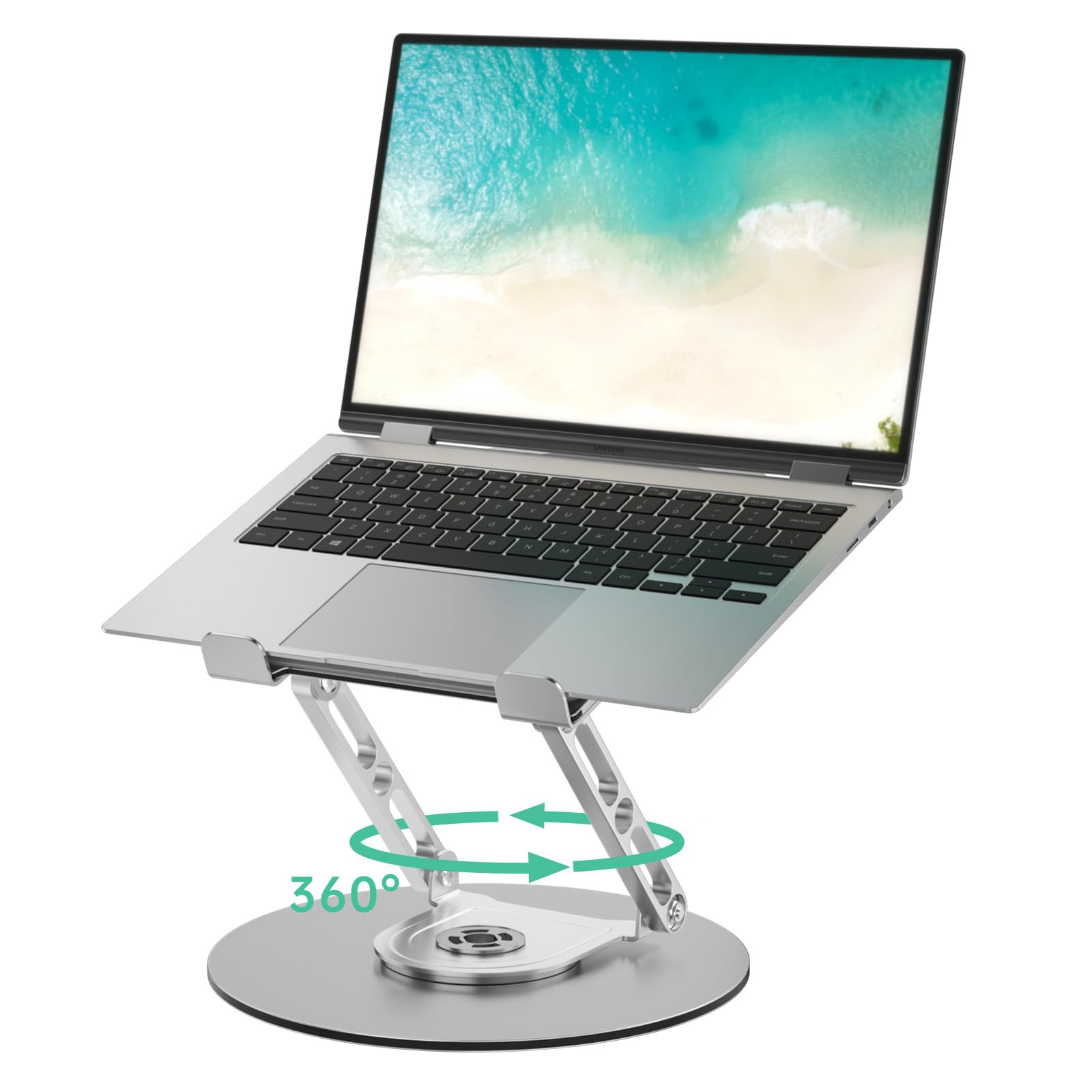 Laptop Stand for Desk Adjustable Computer Stand with 360 Rotating Base Ergonomic Laptop Riser Mount for Desk Foldable