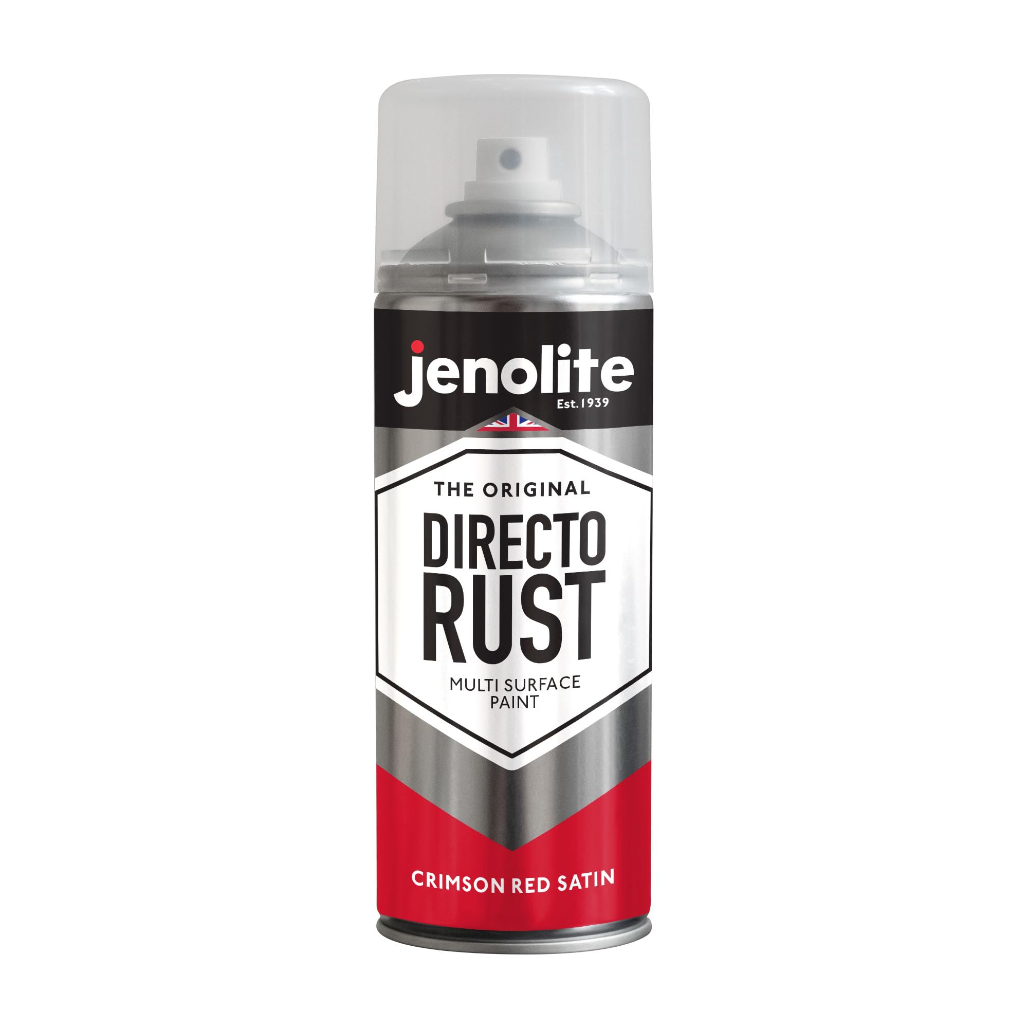 JENOLITE Directorust Rosso Cremisi Satinato | Vernice spray multisuperficie | Per l'uso su legno, metallo, plastica, ceramica e superfici arrugginite | 3 x 400ml (RAL 3027)