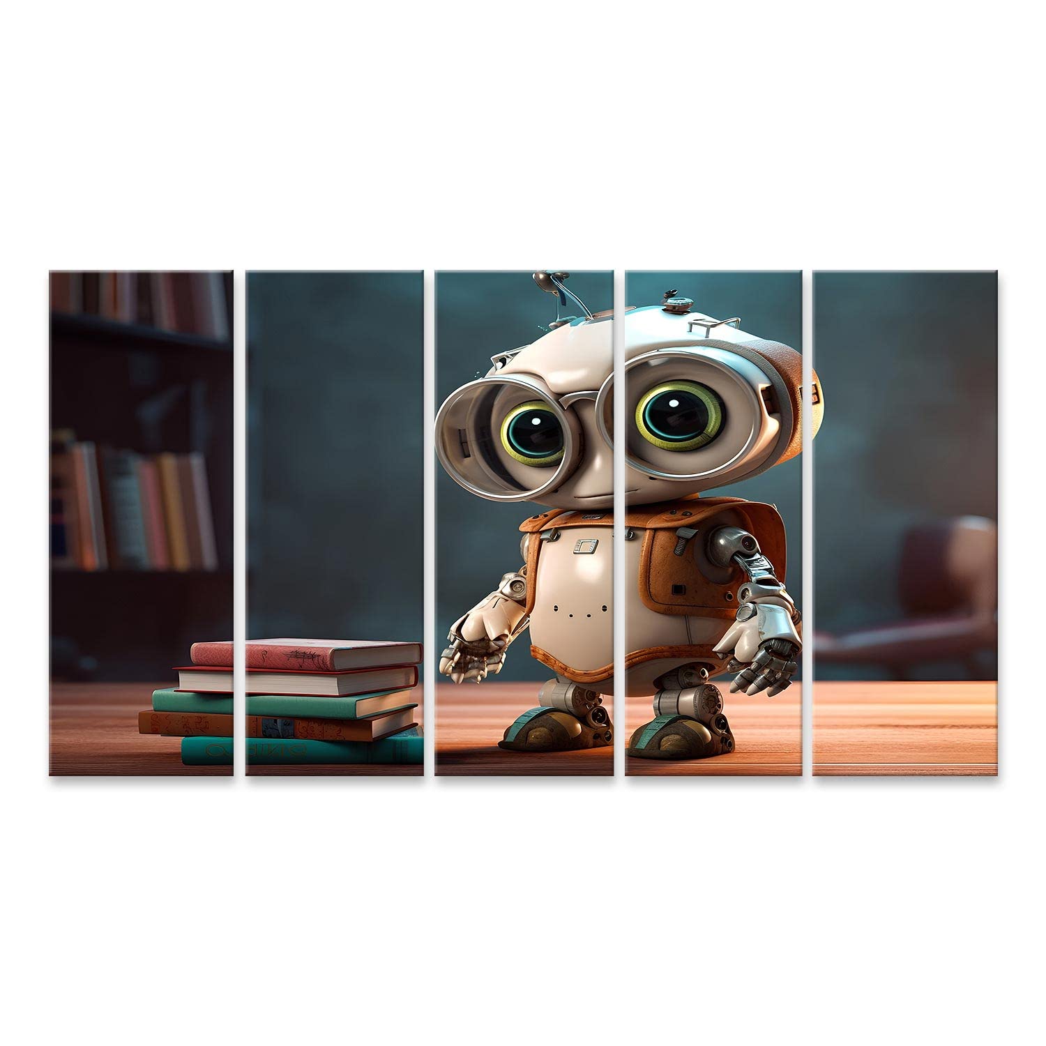 islandburner Prima imagen sobre lienzo bebé robot aprendizaje libros inteligencia artificial ir a la escuela Kon imágenes murales carteles