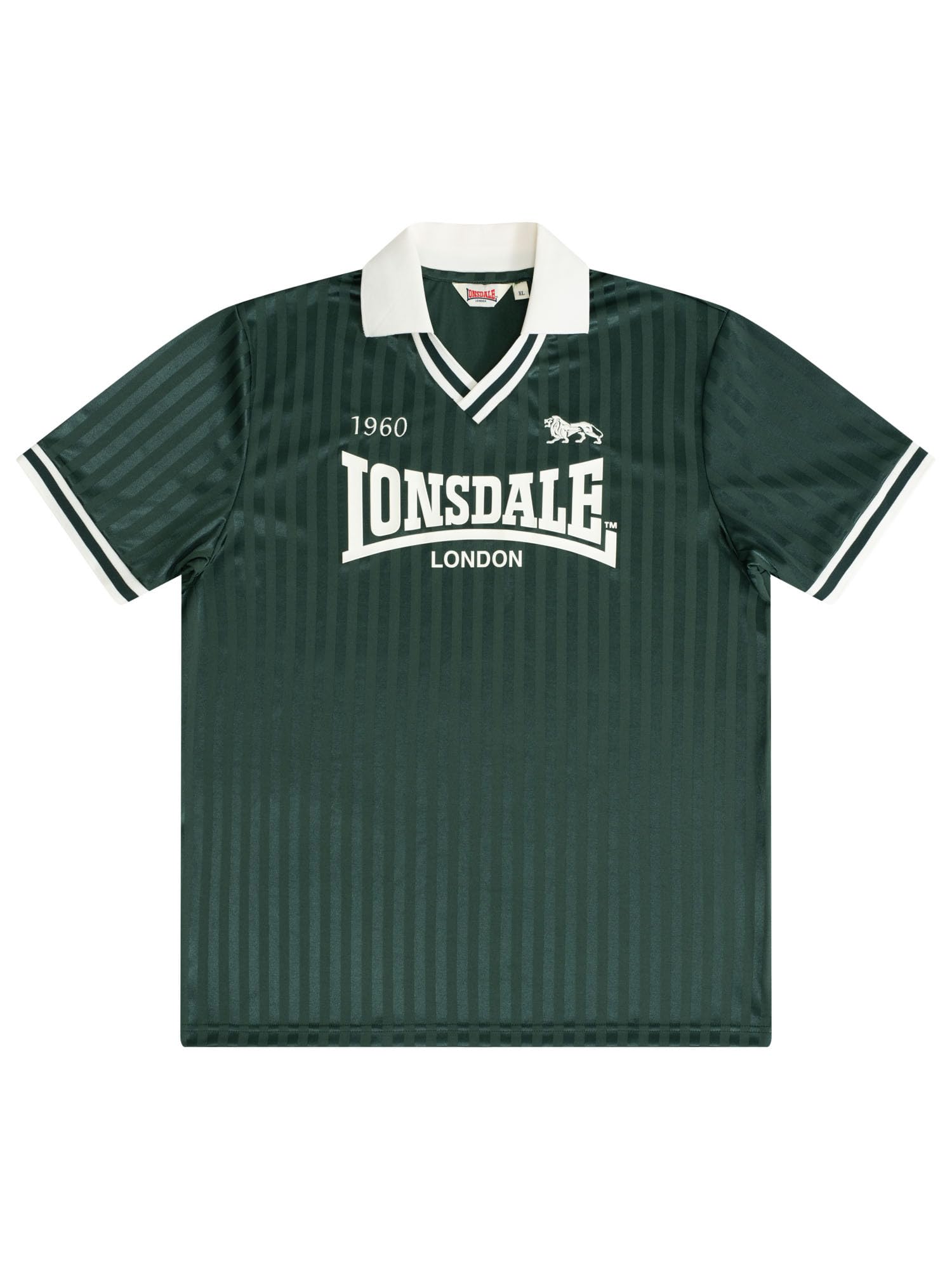 Lonsdale Męska koszulka o normalnym kroju FOOTDEE, zielona butelka, ecru, 3XL