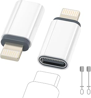 adapter USB C na Lightning, 2 sztuki, adapter USB C do Lightning, obsługa ładowania i przesyłania danych dla iPhone'a 14/13/12/11/iPad/Airpods, nie nadaje się do słuchawek/audio/OTG