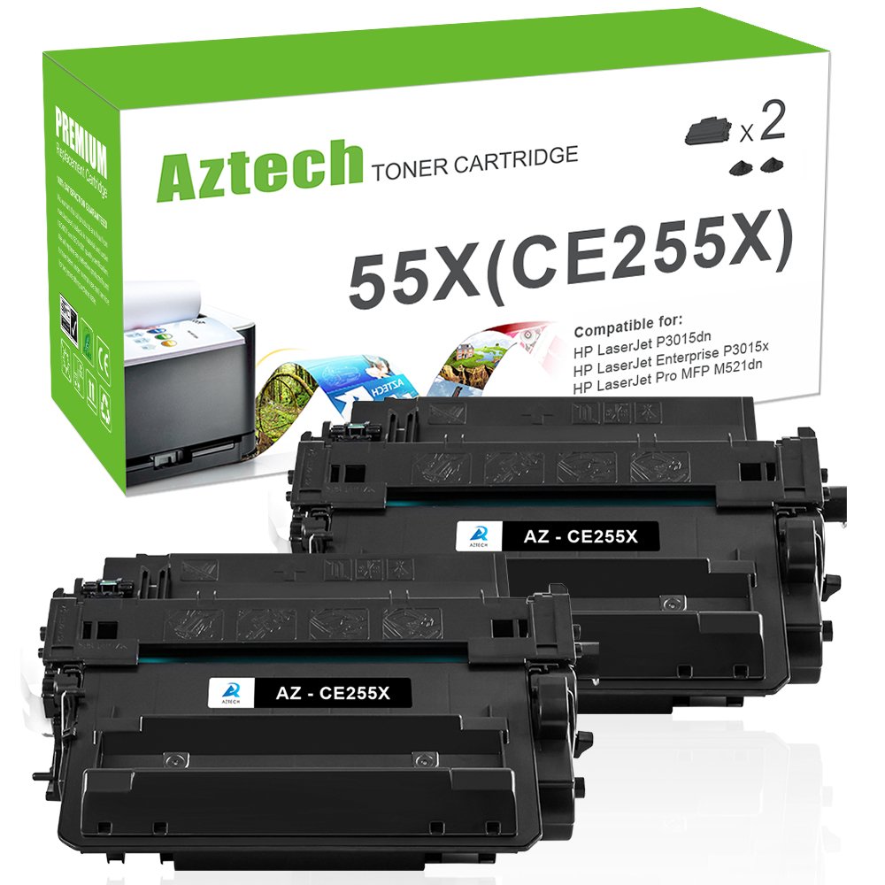 AztechCompatible Toner Cartridge Replacement for HP CE255X (Black, 2-Packs)