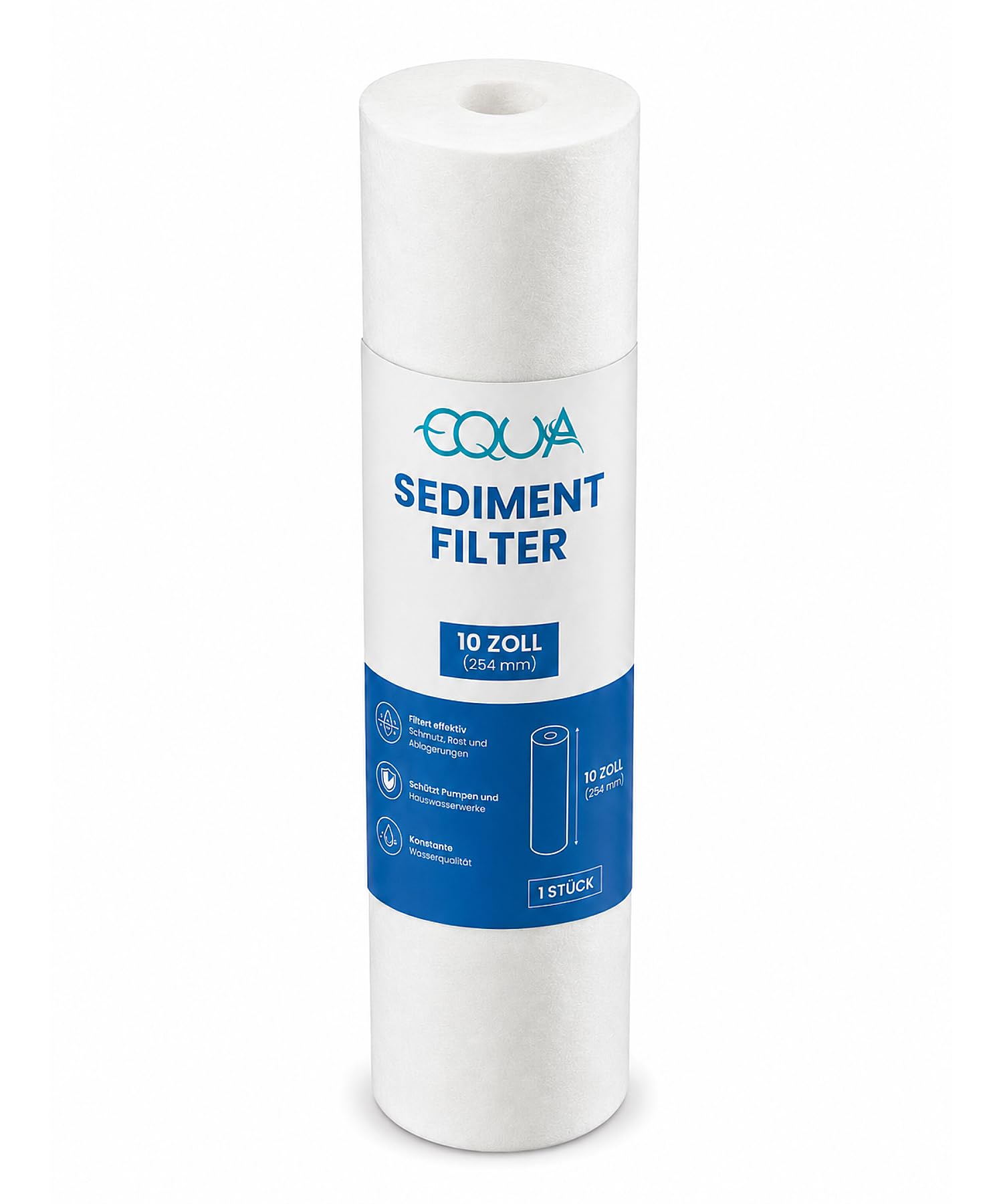 Sedimentfilter 10" für Umkehrosmose und Partikelfiltration 20 Micron 20 TLG | Wasserfilterkartusche entfernt Schmutzpartikel