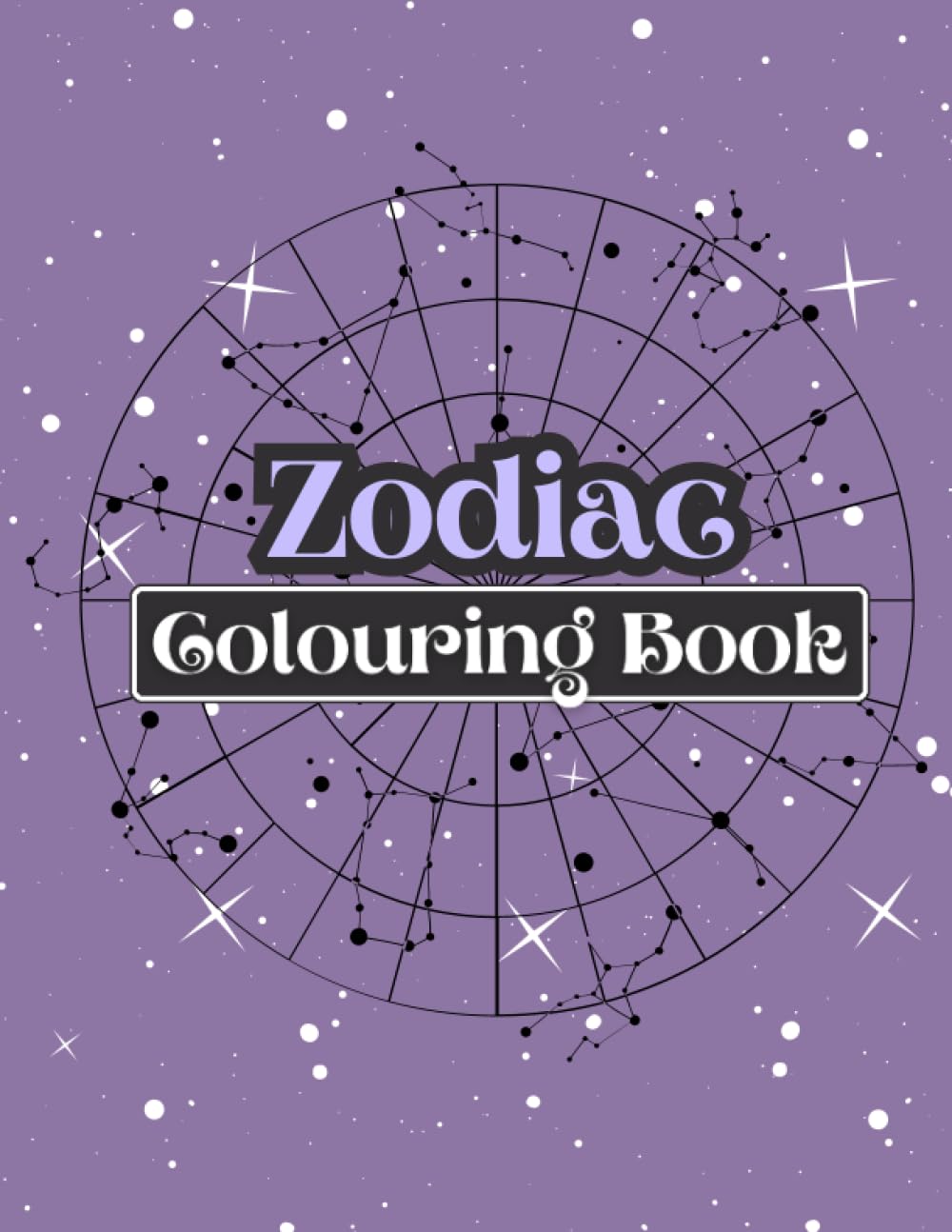Relaxing Zodiac Star Sign Colouring Book: 50 Simple Pretty Zodiac Designs For Teens or Adults