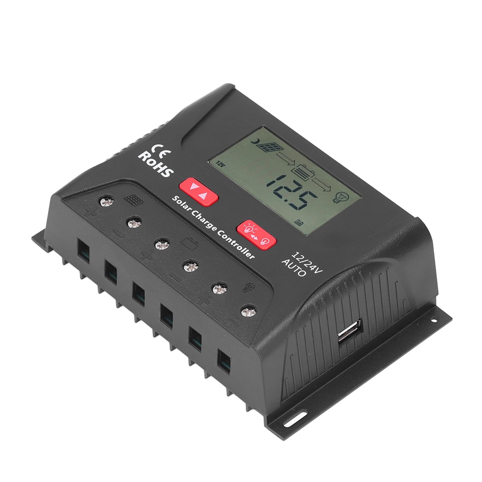 Kontroler Solarny 30 A 12 V/24 V PWM z Wyświetlaczem LCD — Automatyczna Identyfikacja Napięcia, Parametry, Solidne Funkcje Pojazdy Kempingowe, Jachty i Systemy Zasilania energią słoneczną