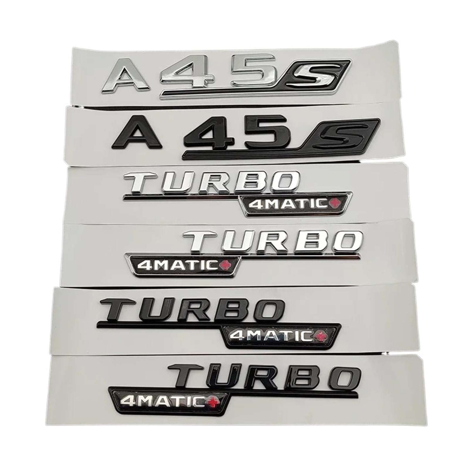 Car Emblem Sticker 3D Black Chrome A45S AMG Letters – Car Logo Stickers ...
