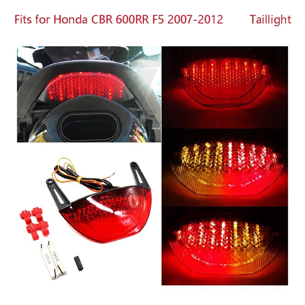 tylne światło hamowania Pasuje do CBR600RR CBR600 RR F5 ABS 2007-2012 tylne światło motocykla tylny hamulec zintegrowany kierunkowskaz Motocyklowe światła