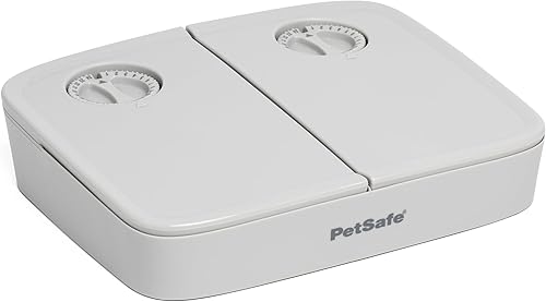 PetSafe Analog 2 Comedero Programable para 2 Comidas para Mascotas, Comedero Automático para Perros y Gatos - Dispensador de Comida Seca o