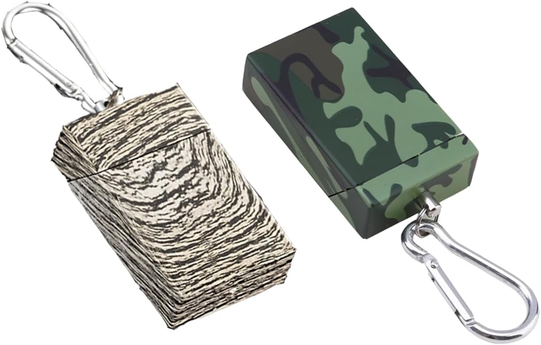 2 Packs Pocket Ashtray Smell Proof for Cigarette, Small Fireproof Mini Portable and Reusable Travel Ashtray Outdoors, Suitable for Car, Fishing and Camping (Camouflage+Marble)