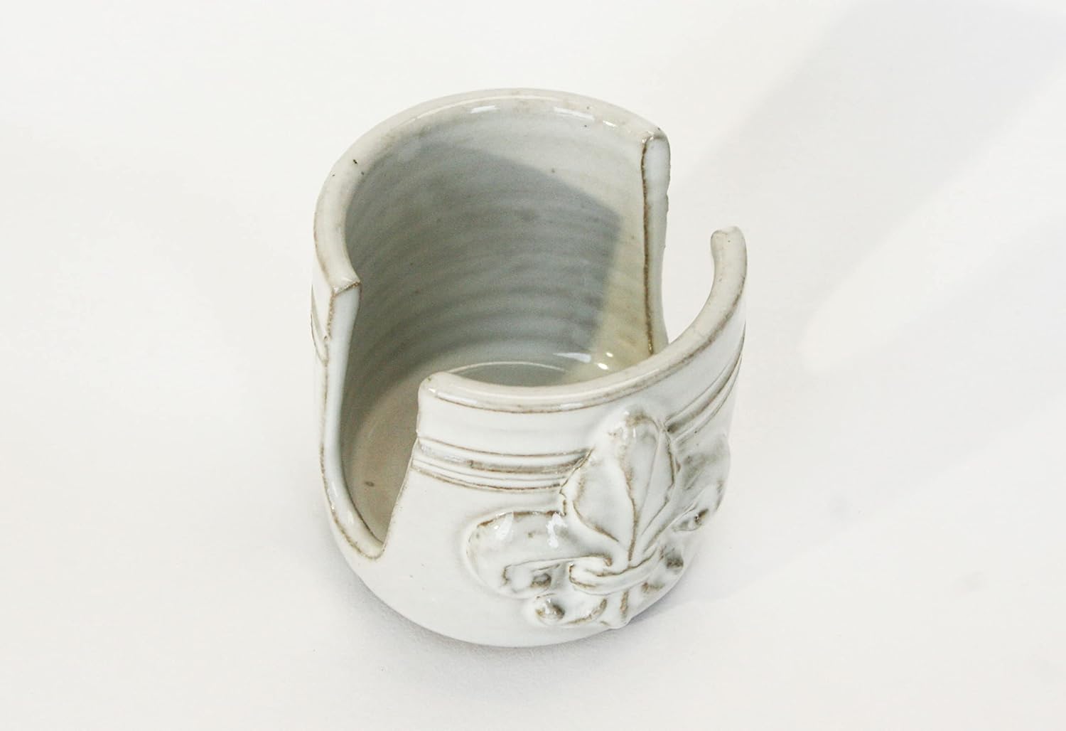 Fleur De Lis Sponge Holder for Sink White French Country Farmhouse Decor Compact Handmade Drain Rack