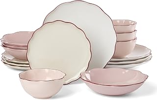 Garden Party 16-Piece Dinnerware Set, Pink