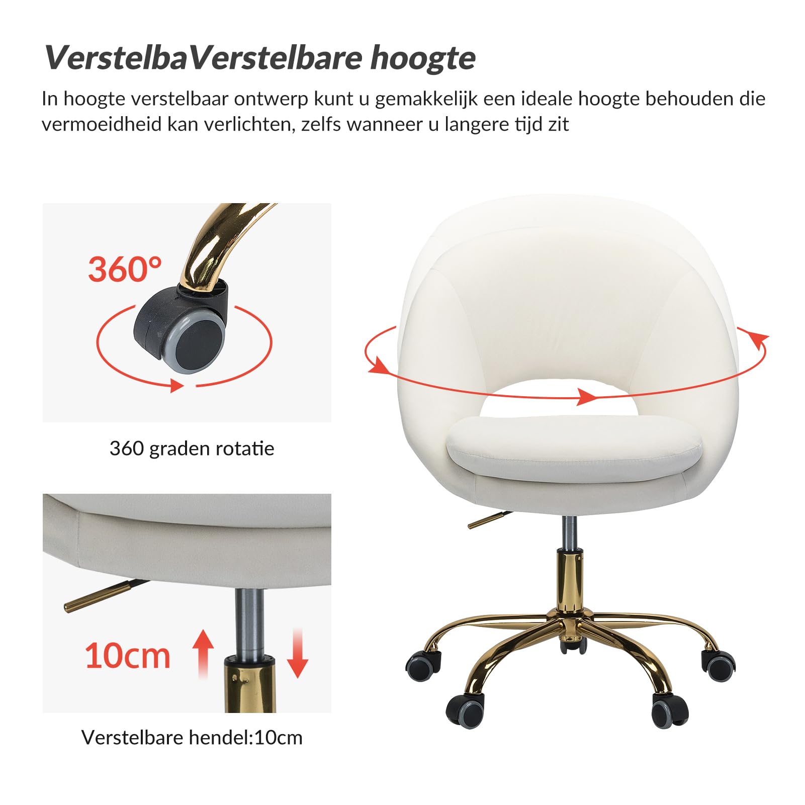 Hulala Home Modern Office Chair Without Armrests, Cross-legged Chair