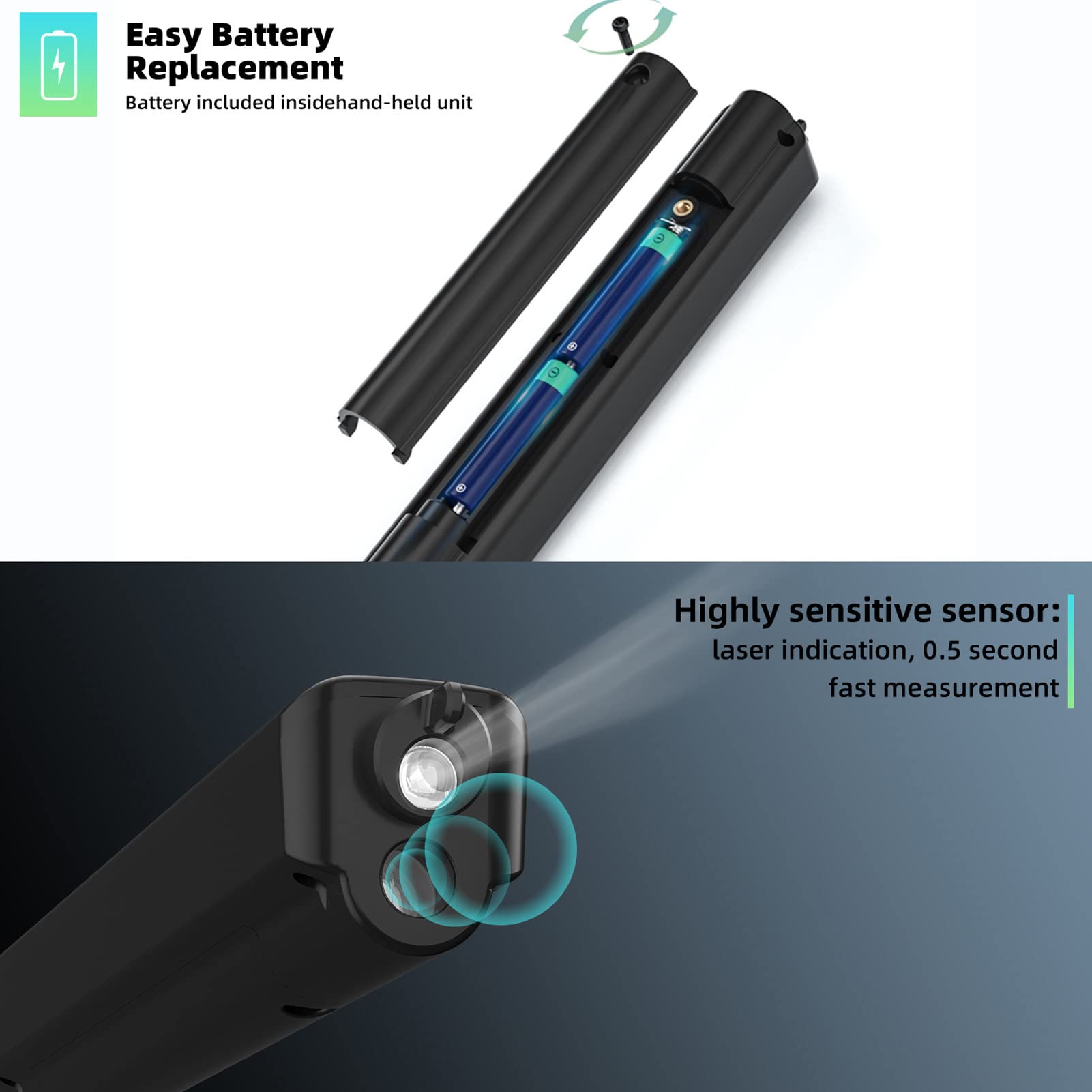 BSIDE X2 Multimètre Numérique Type de Stylo Intelligent avec Thermomètre Infrarouge pour la Détection des Paramètres électroniques Conception Compacte