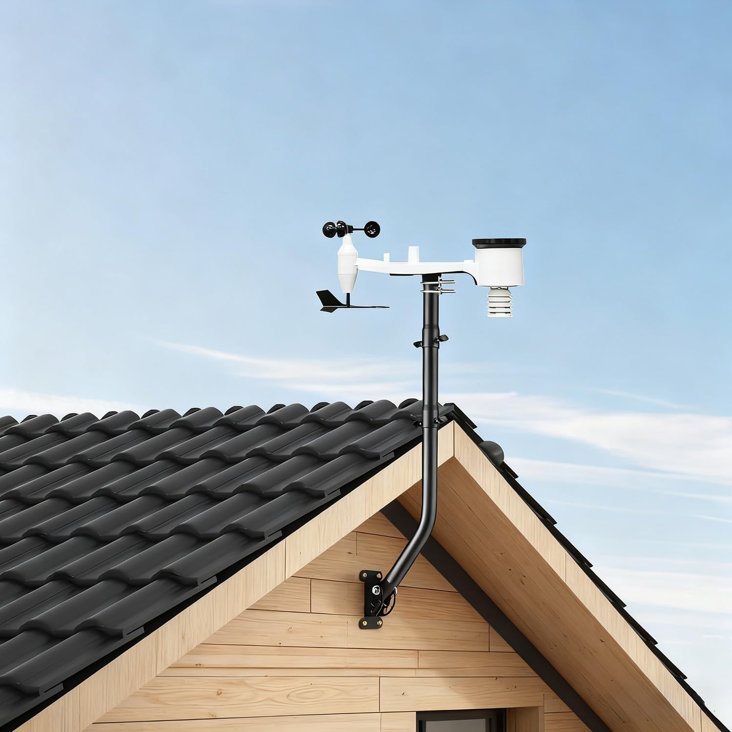 Asta di montaggio universale (diametro 38 mm x lunghezza 117 cm) - Supporto per tubo a J per antenna, ciotola Starlink e stazione meteorologica - Fissaggio girevole regolabile per parete, grondaia