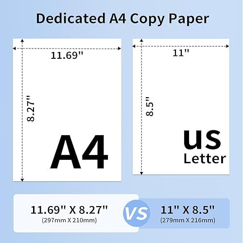 Miniatura 2 de Phomemo Papel de impresora A4, impresora de copia premium, papel de impresora compatible con Phomemo P831, HPRT MT800BrotherHPCanon, tamaño 8.27 x