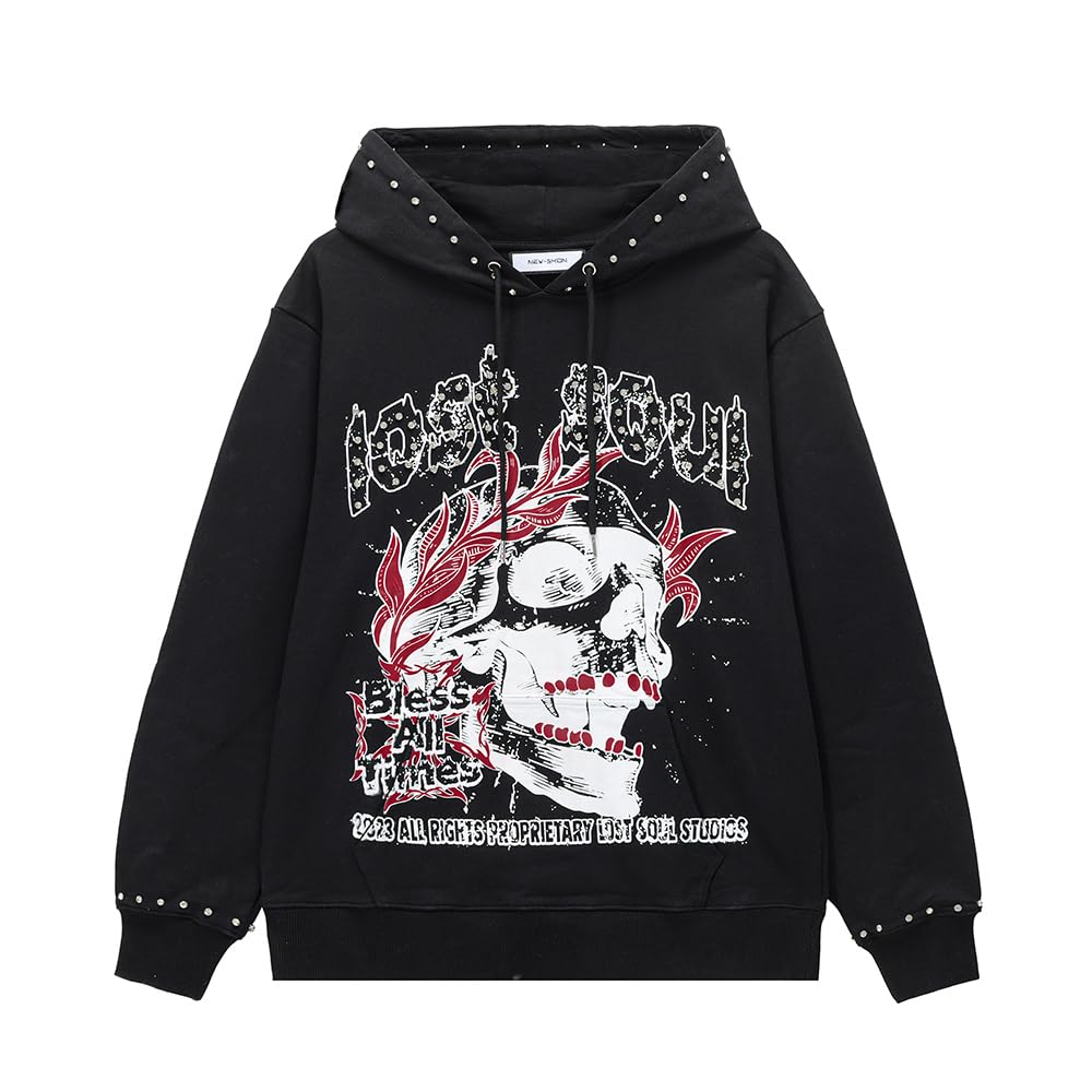 Men's Hoodie, Oversized Hoodies For Men, Graphic Printed Sweatshirt With Hood, Pullover Hoodies With Kangaroo Pocket